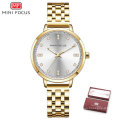 MINI FOCUS 0047 Royal Golden Women Watches Quartz Clock Top Brand Luxury Full Steel Strap